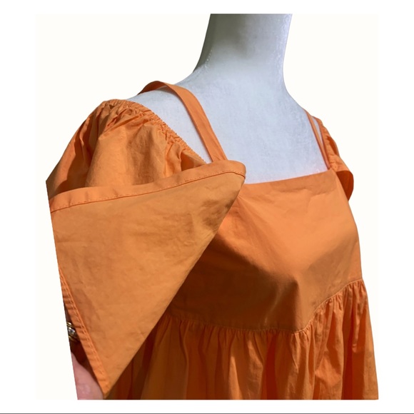 STORETS Dress Stunning Of-On-The Shoulder Orange Dress Shoulders Cutout One Size - Picture 5 of 17